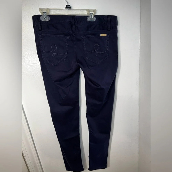 Lilly Pulitzer,2, worth sateen, midnight blue skinny lo-rise logo button zip - Picture 4 of 10